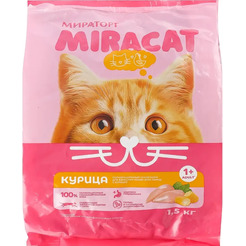 Сухой корм для кошек Мираторг Miracat Для взрослых кошек всех пород с курицей (1.5кг)