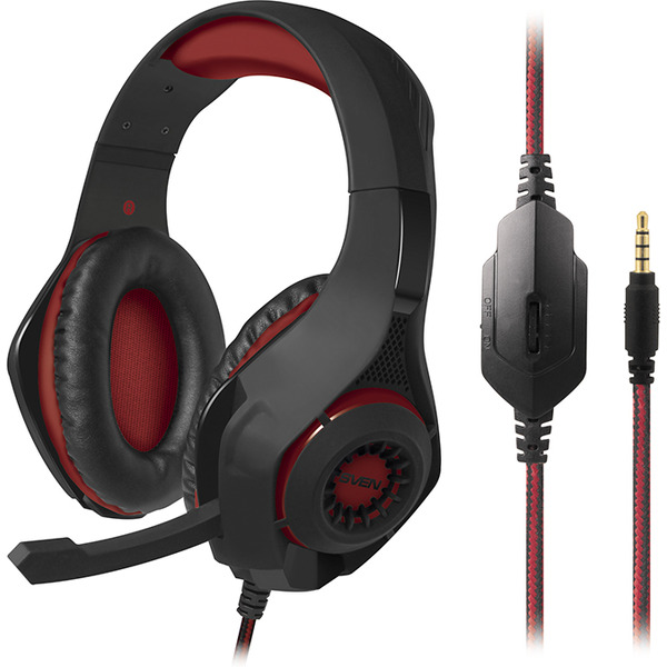 Наушники с микрофоном SVEN AP-G886MV черно-красный