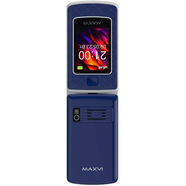 Кнопочный телефон Maxvi E28 + ЗУ WC-11 (синий)