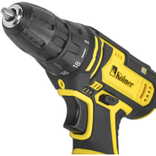 Дрель-шуруповерт Kolner KCD 12-2LC (с 2-мя АКБ, оснастка, кейс)