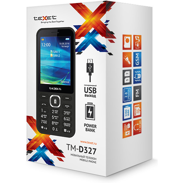 Телефон TEXET TM-D327 Black