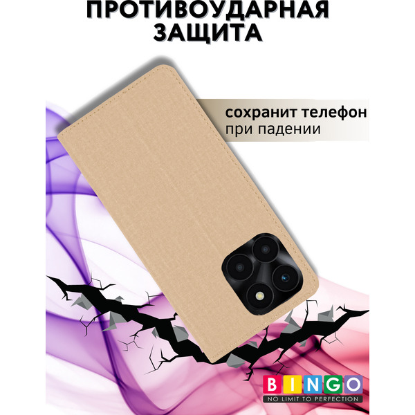 Чехол-книжка Bingo Book для Honor X5b/X5b Plus (золотистый)