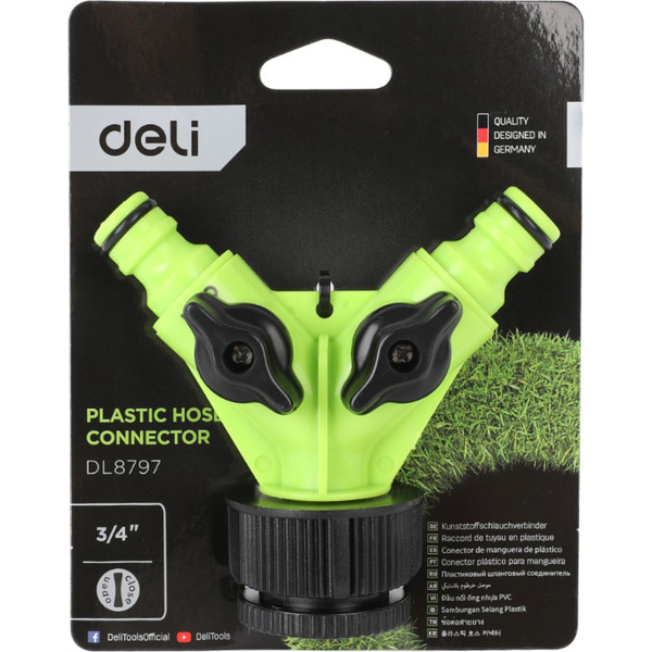 Распределитель поливочный двухканальный Deli EDL8797