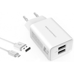 Зарядное устройство Atomic U400 с кабелем microUSB (белый)