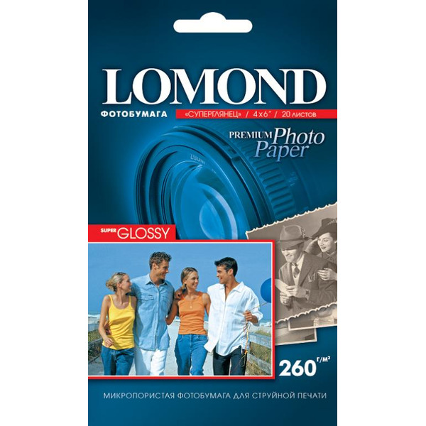 Фотобумага Lomond Super Glossy Bright 4"х6" 260 г/кв.м 20 листов (1103131)
