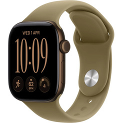 Умные часы Apple Watch Series 12 42 мм MJEF4X/A (алюминиевый корпус, бронзовый/оливковый, спортивный силиконовый ремешок S/M)