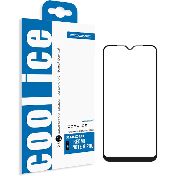 Защитное стекло ATOMIC Cool Ice 2.5D для Xiaomi Redmi Note 8 Pro