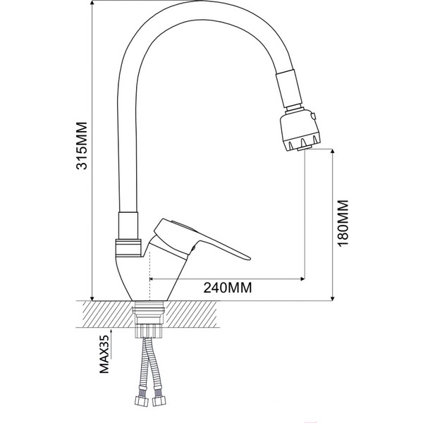 Смеситель для кухни ECONOCE EC0245WT