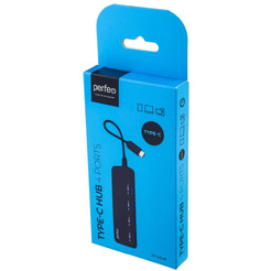 Разветвитель USB-C Perfeo PF-H048 4 Port Black