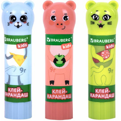Клей-карандаш BRAUBERG KIDS 271141 (3 шт)