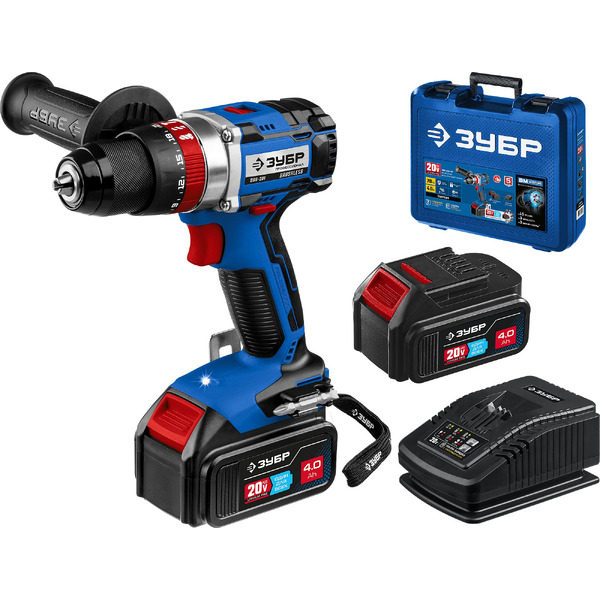 Дрель-шуруповерт Зубр Профессионал DBS-201-42 (с 2-мя АКБ 4 Ач, кейс)