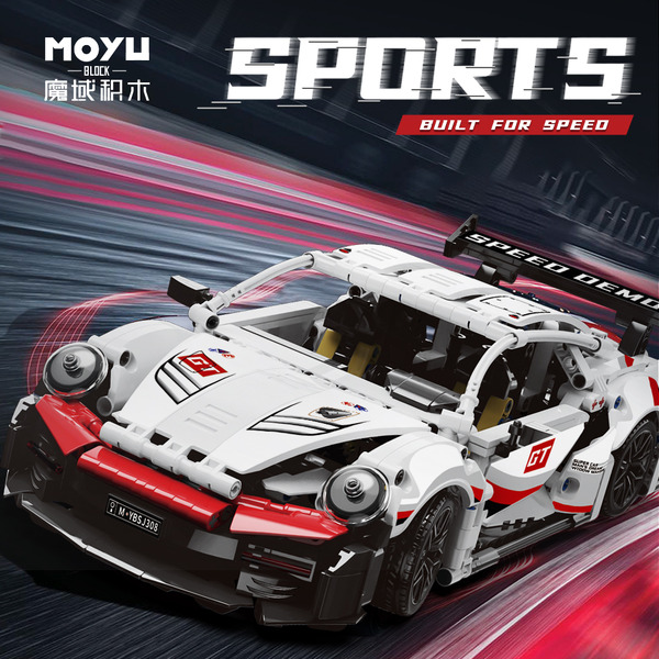 Игрушка конструктор MOYU Porsche 911 GT3 RS MY88308 (с пультом дистанционного управления и набором электродвигателей)