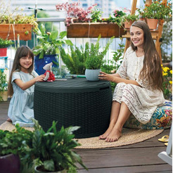 Сундук садовый пластиковый CIRCA RATTAN BOX 260231 (графит)