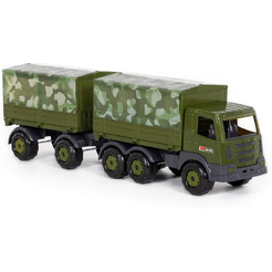 Автомобиль бортовой тентовый военный с прицепом  Полесье 49155 Престиж