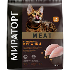 Сухой корм для кошек Мираторг Meat из ароматной курочки 1.5 кг