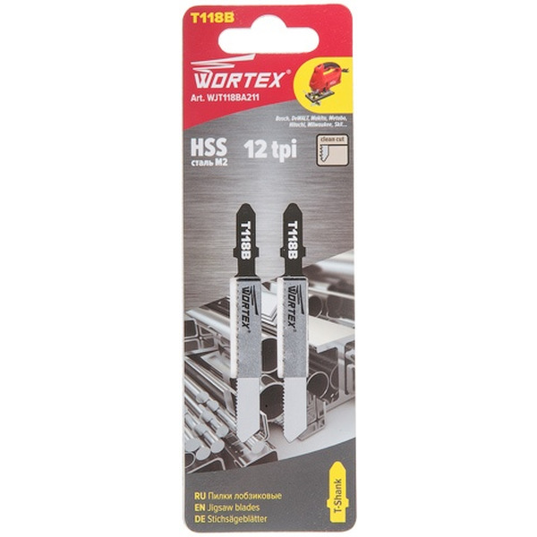 Пилка лобзиковая WORTEX по металлу T118B прямой пропил (WJT118BA211)