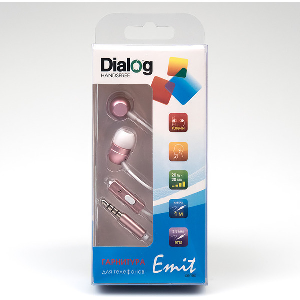 Наушники с микрофоном Dialog ES-F57 (розовый)