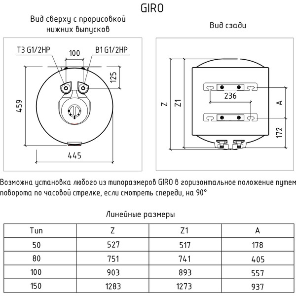 Водонагреватель THERMEX GIRO 80