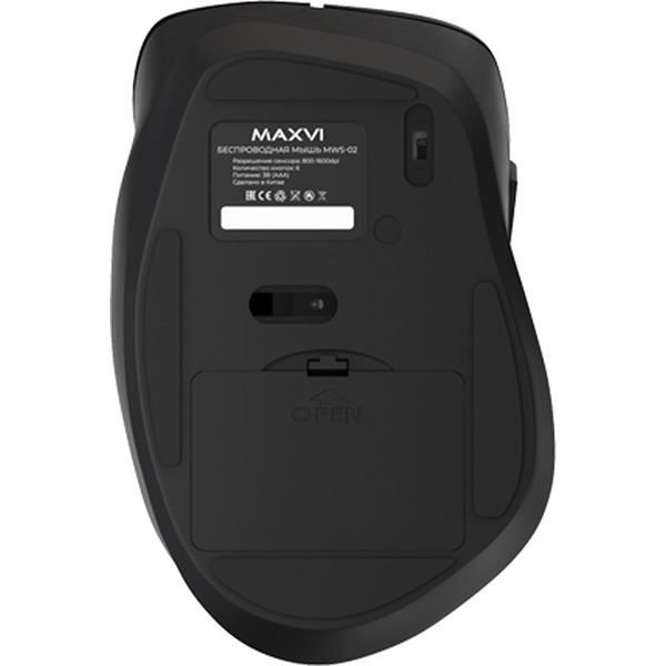 Мышь Maxvi MWS-02 (черный)