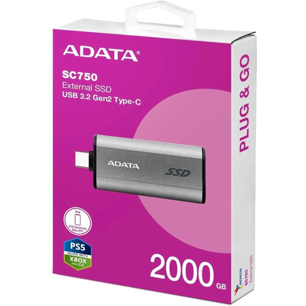 Внешний накопитель SSD A-Data SC750-2000G-CCBK