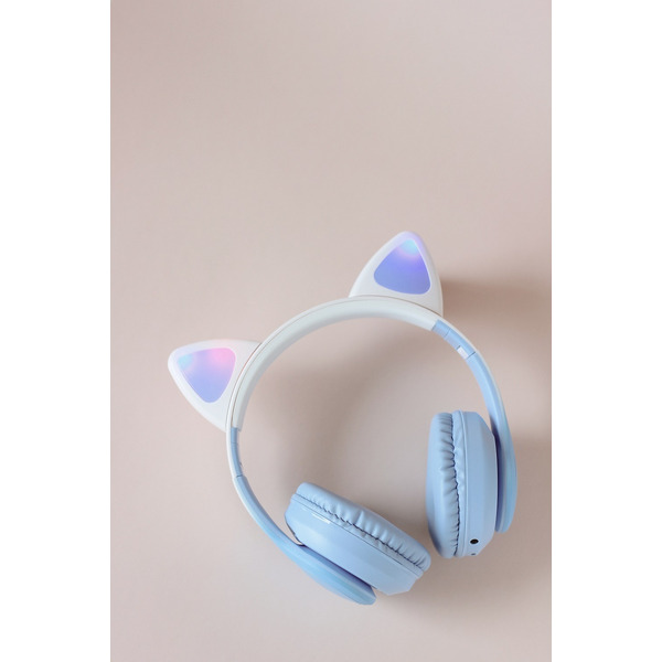 Наушники с ушками MIRU Cat EP-W10 (голубой)