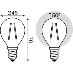 Лампа Gauss LED Filament Globe 5W E14 4100K 105801205