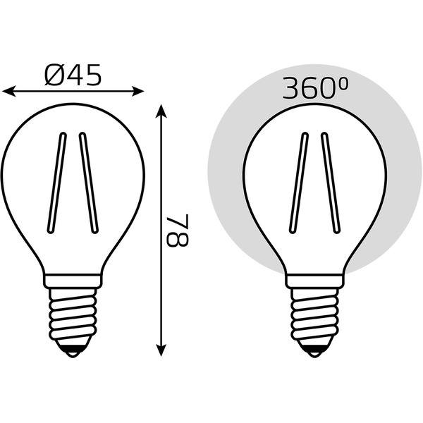 Лампа Gauss LED Filament Globe 5W E14 4100K 105801205