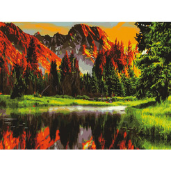 Картина по номерам ОСТРОВ СОКРОВИЩ «Горное озеро» 662462