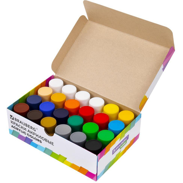 Краски акриловые художественные BRAUBERG HOBBY 192412