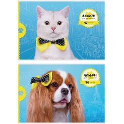 Альбом для рисования 40 листов "Питомцы. Стильные питомцы", арт. А40клГЛ_9117