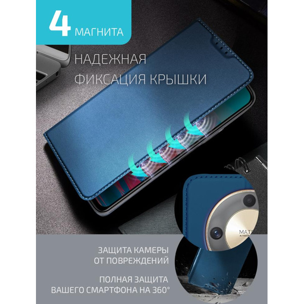 Чехол книга AKAMI Book case series для Honor X9b Синий (33590)