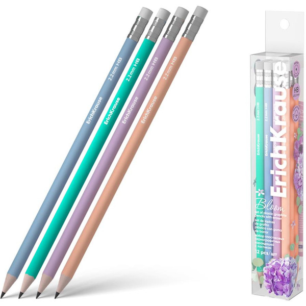 Набор простых карандашей Erich Krause Joy Pastel Bloom 60703 (12шт)