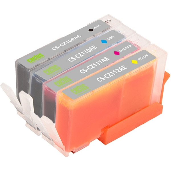 Картридж струйный Cactus CS-CZ109-12 черный/голубой/желтый/пурпурный набор (64.2мл) для HP DJ IA 3525/5525/4525