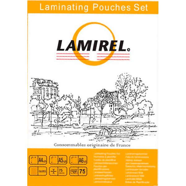 Пленка для ламинирования Lamirel LA-78787 (набор А4, A5, A6 по 25 шт. 75 мкм, 75 шт.)