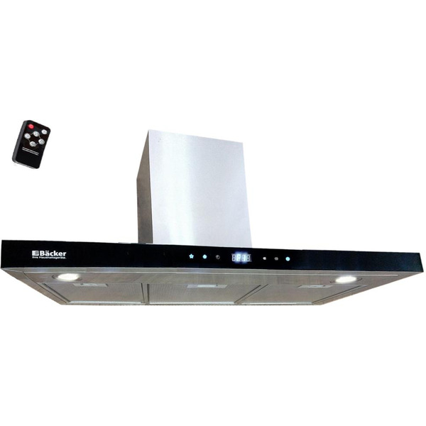 Воздухоочиститель для кухонь BACKER CH90E-TGL200 Inox Black Glass
