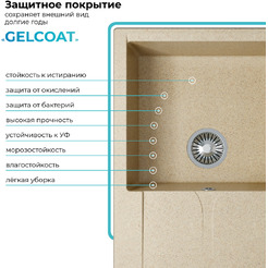 Мойка кухонная Polygran Gals 760 (опал)