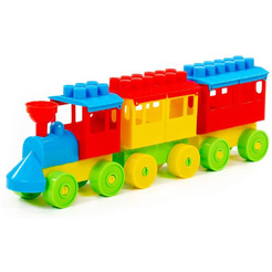 Конструктор Полесье 2044 Паровоз с двумя вагонами