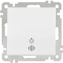 Выключатель кнопочный с подсветкой Mutlusan 2100-417-0101 белый (21 серия)