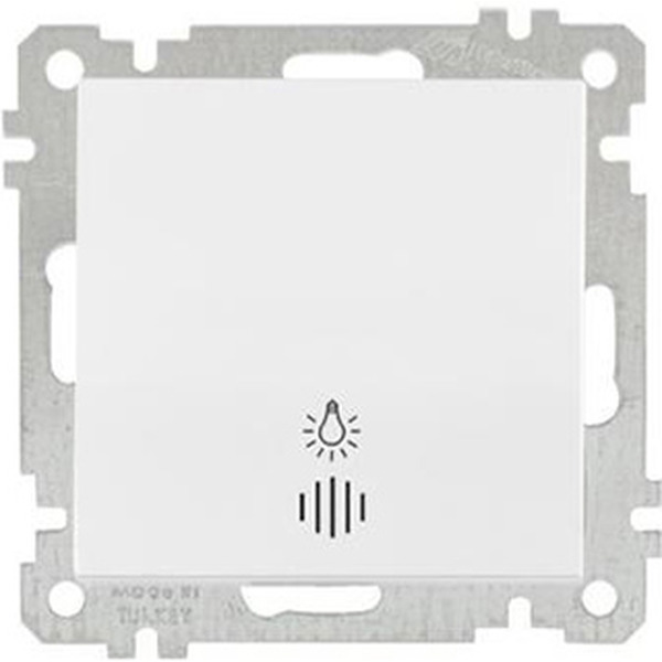 Выключатель кнопочный с подсветкой Mutlusan 2100-417-0101 белый (21 серия)