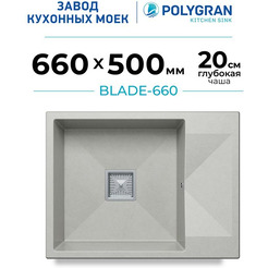 Кухонная мойка Polygran Blade 660 (серый)