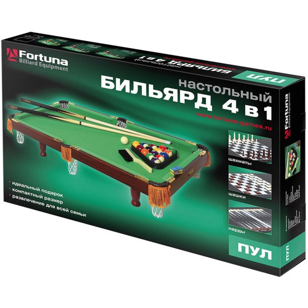 Бильярдный стол Fortuna Пул 3фт 4в1 07736