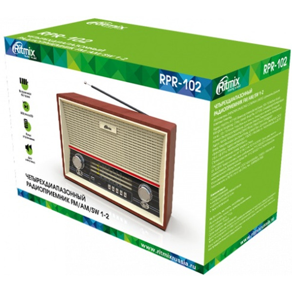 Радиоприемник RITMIX RPR-102 (WOOD)