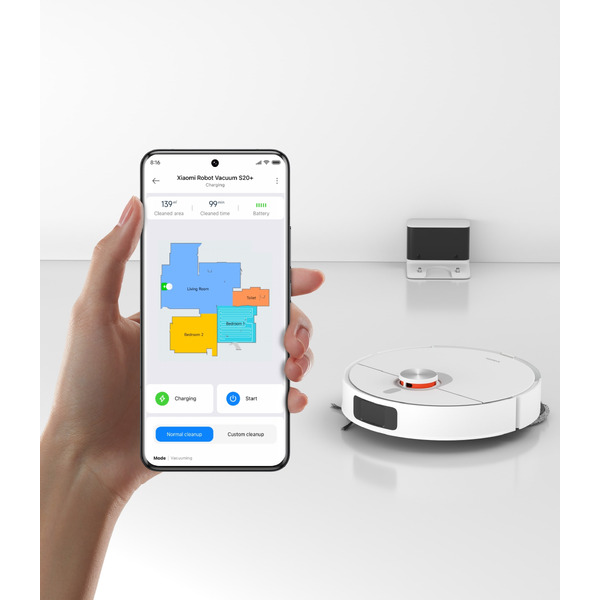 Робот-пылесос бытовой Xiaomi Robot Vacuum S20+ (White) (B108GL/BHR8159EU)