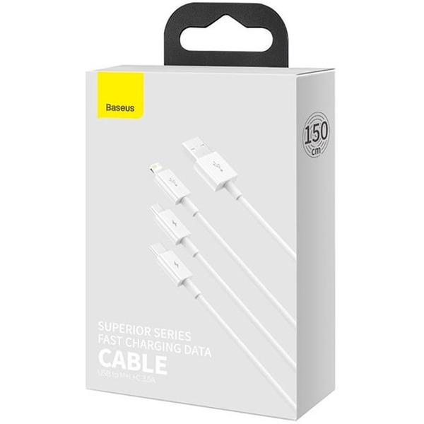 Кабель Baseus Superior Series Fast Charging USB Type-A - USB Type-C/microUSB/Lightning P10320105221-00