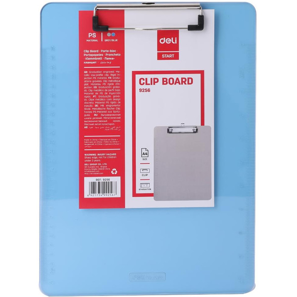 Папка-планшет с верхним прижимом DELI 9256BLUE