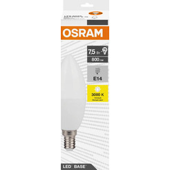 Лампа светодиодная OSRAM LED BASE B75 7,5Вт Е14 3000К