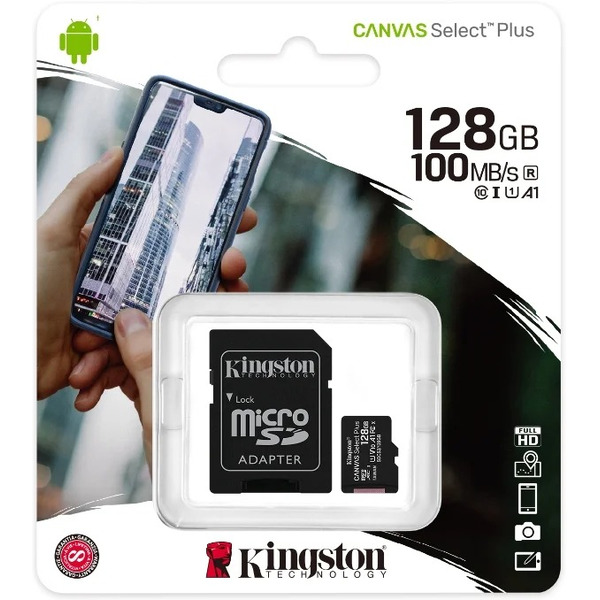 Карта памяти Kingston Canvas Select Plus microSDXC 128Gb (SDCS2/128GB)