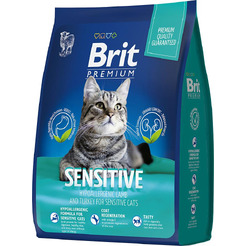 Сухой корм для кошек Брит Premium Cat Sensitive с ягненком и индейкой 5049738 (2кг)