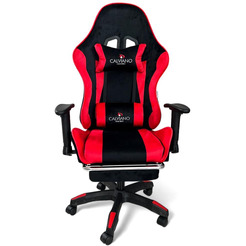 Вибромассажное кресло Calviano 1585 (черно-красный велюр)