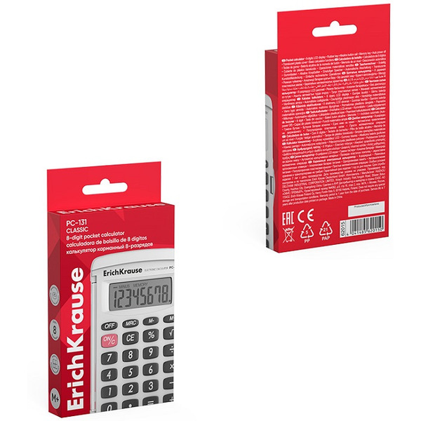 Калькулятор Erich Krause PC-131 Classic 62015 (белый)